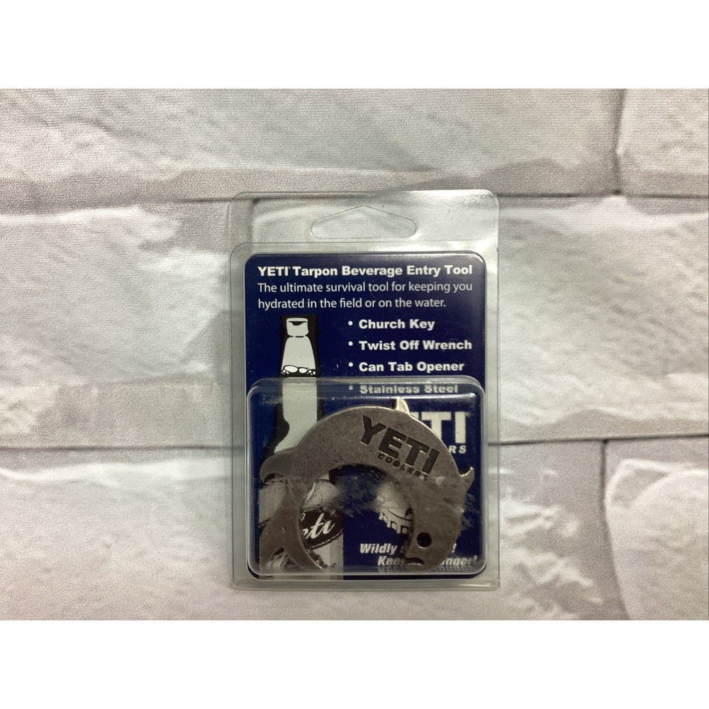 YETI Tarpon Beverage Entry Tool Church Key Twist Off Wrench Can Tab BottleOpener